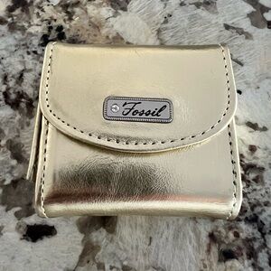 Fossil Gold Contact Case with Mirror